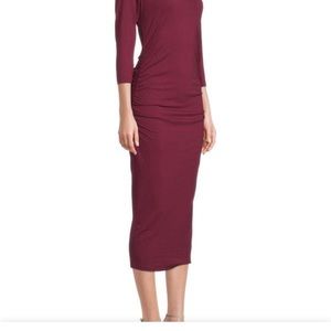 Michael stars ✔️ ruched midi dress Pinot color size medium NWT